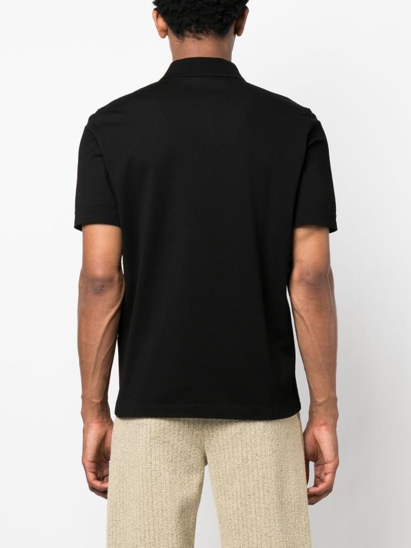 Black Zip-up Polo Top