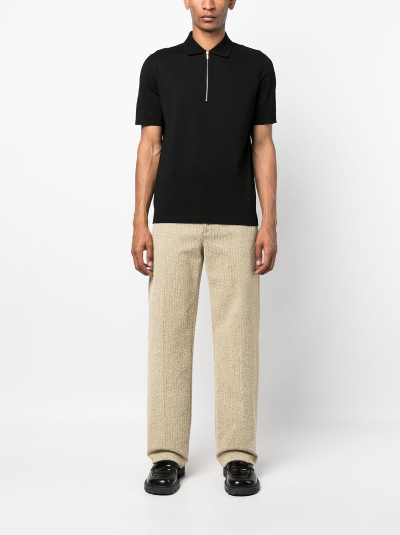 Black Zip-up Polo Top