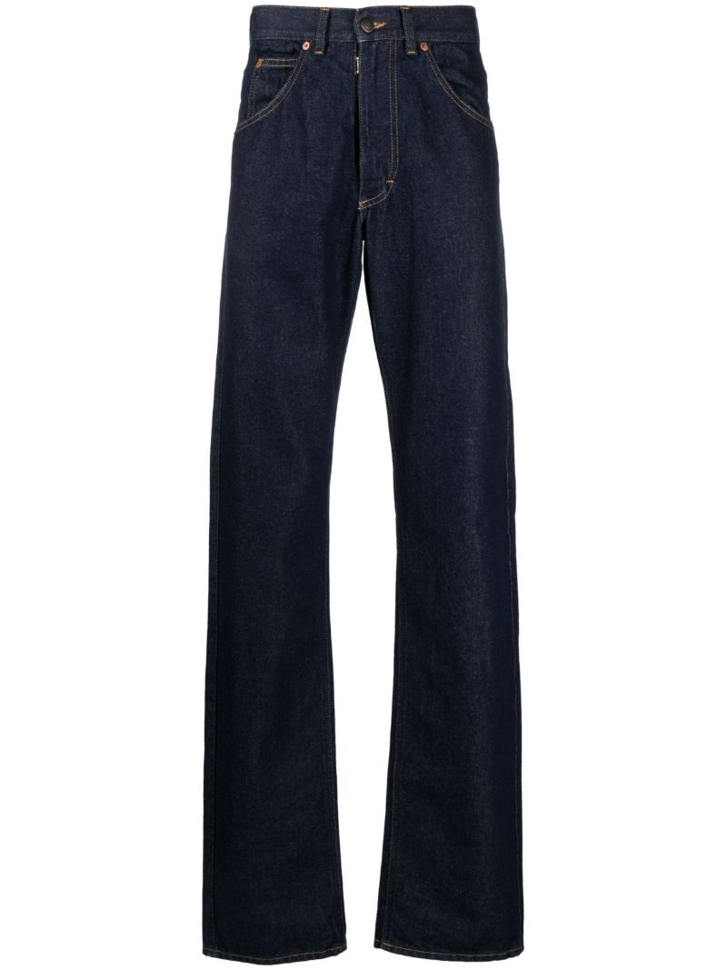 Blue Mid-rise Straight-leg Jeans