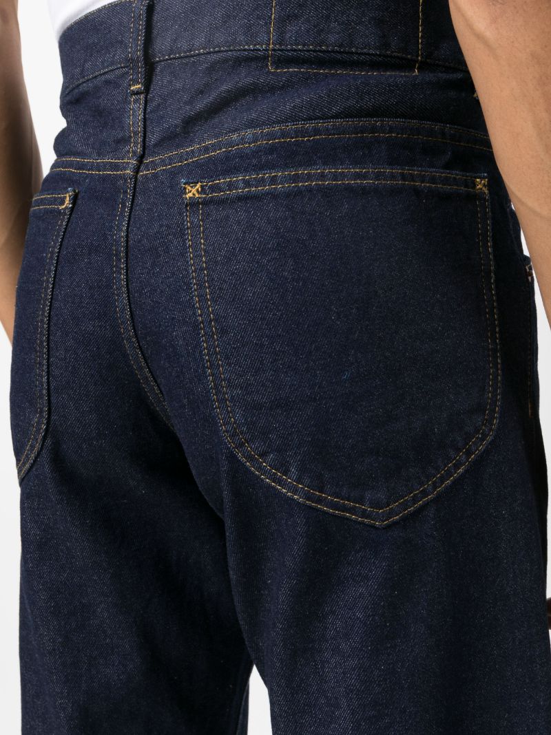 Blue Mid-rise Straight-leg Jeans