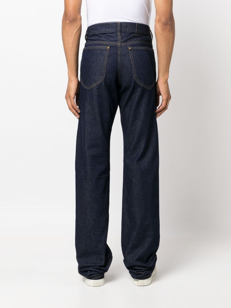 Blue Mid-rise Straight-leg Jeans
