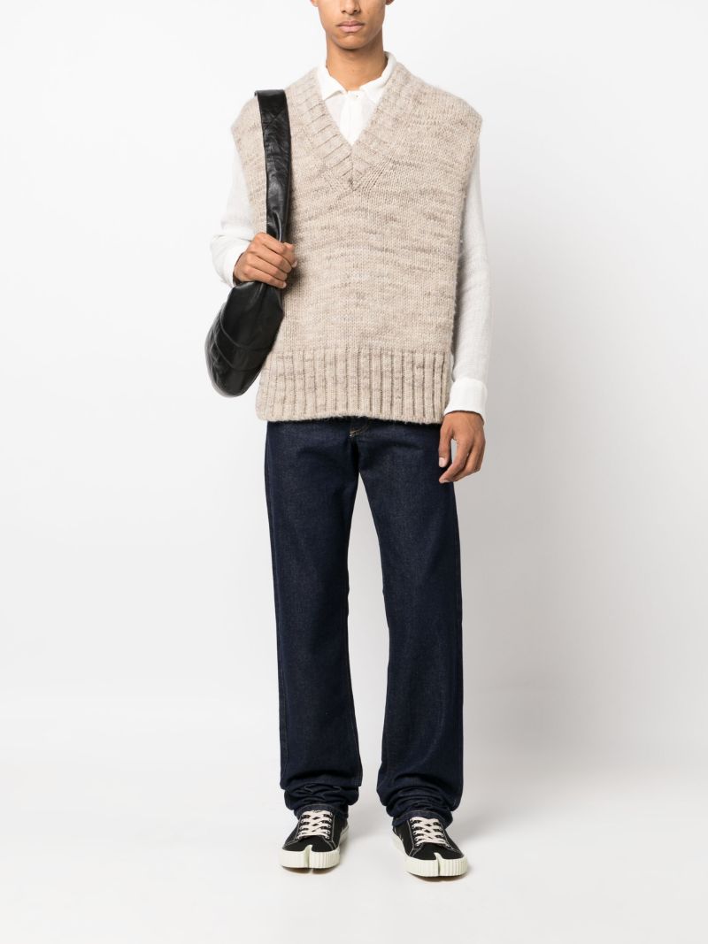 Blue Mid-rise Straight-leg Jeans