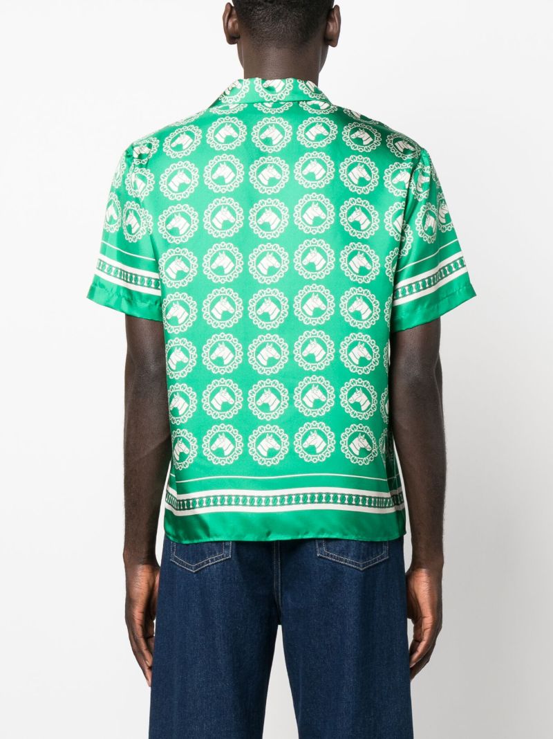 Green Bowling Aloha Silk Shirt