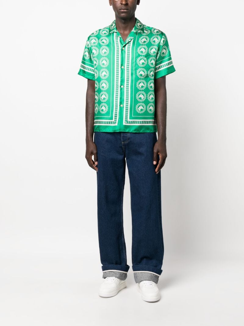 Green Bowling Aloha Silk Shirt
