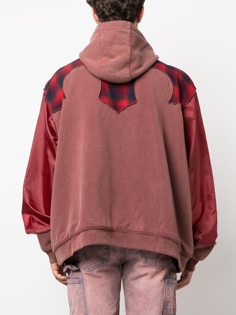 Red Panelled Hooded Jacket
