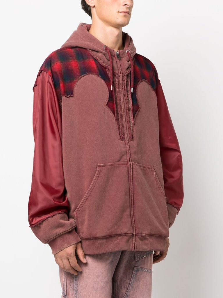 Red Panelled Hooded Jacket