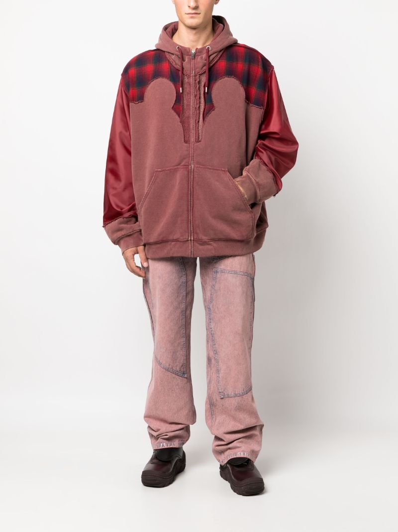 Red Panelled Hooded Jacket