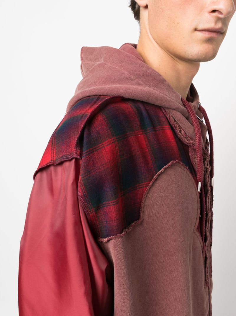 Red Panelled Hooded Jacket