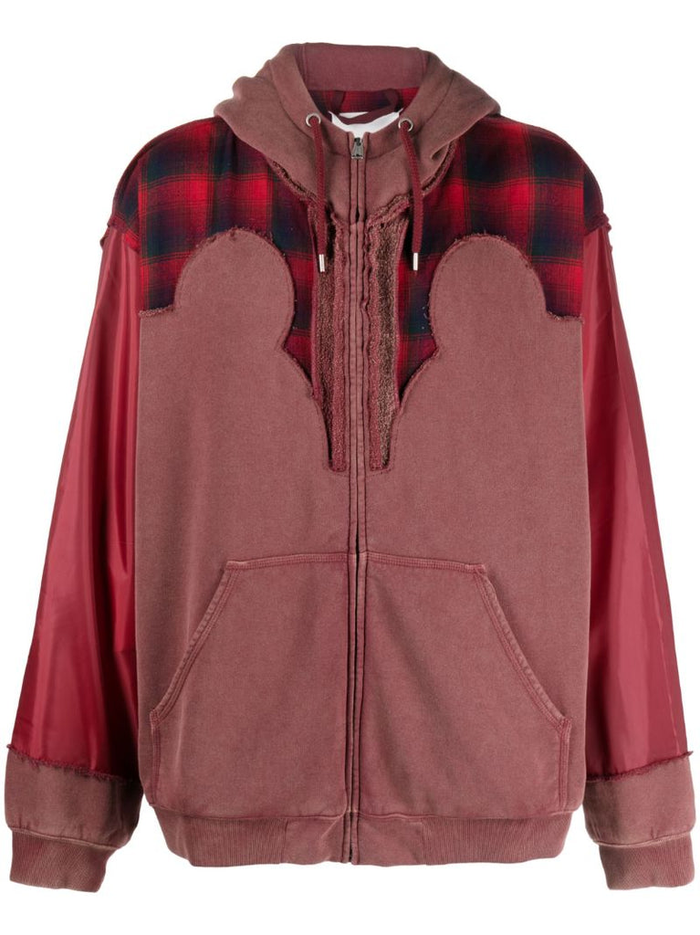 Red Panelled Hooded Jacket