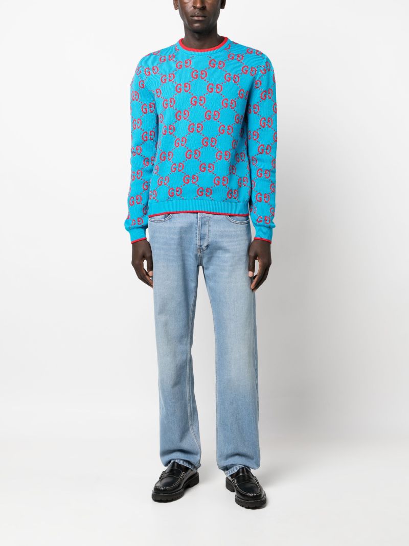 Blue Gg Cotton Sweater