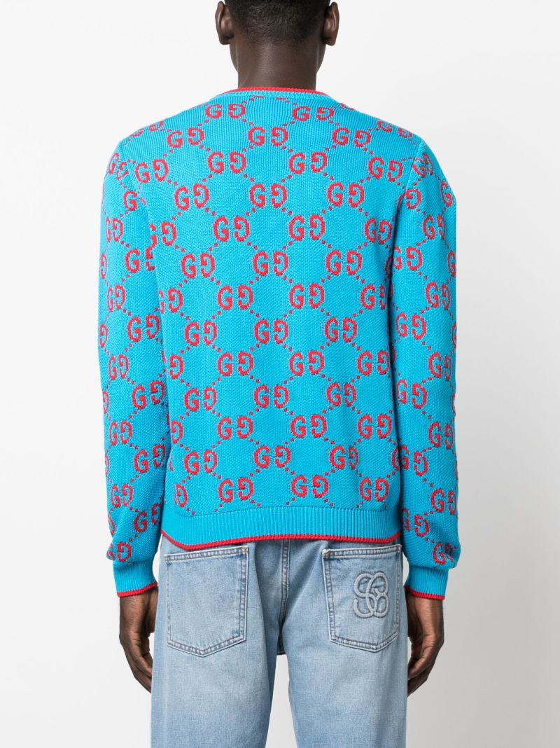 Blue Gg Cotton Sweater