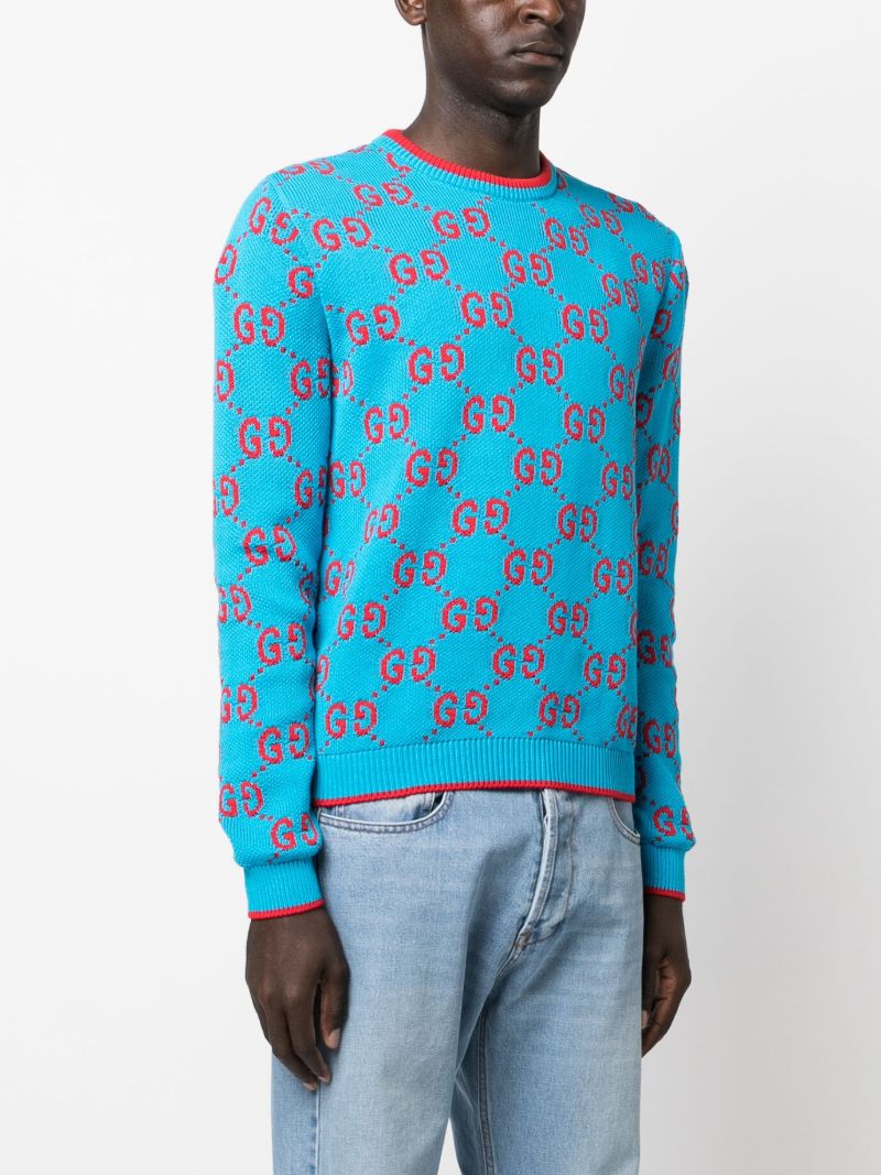 Blue Gg Cotton Sweater