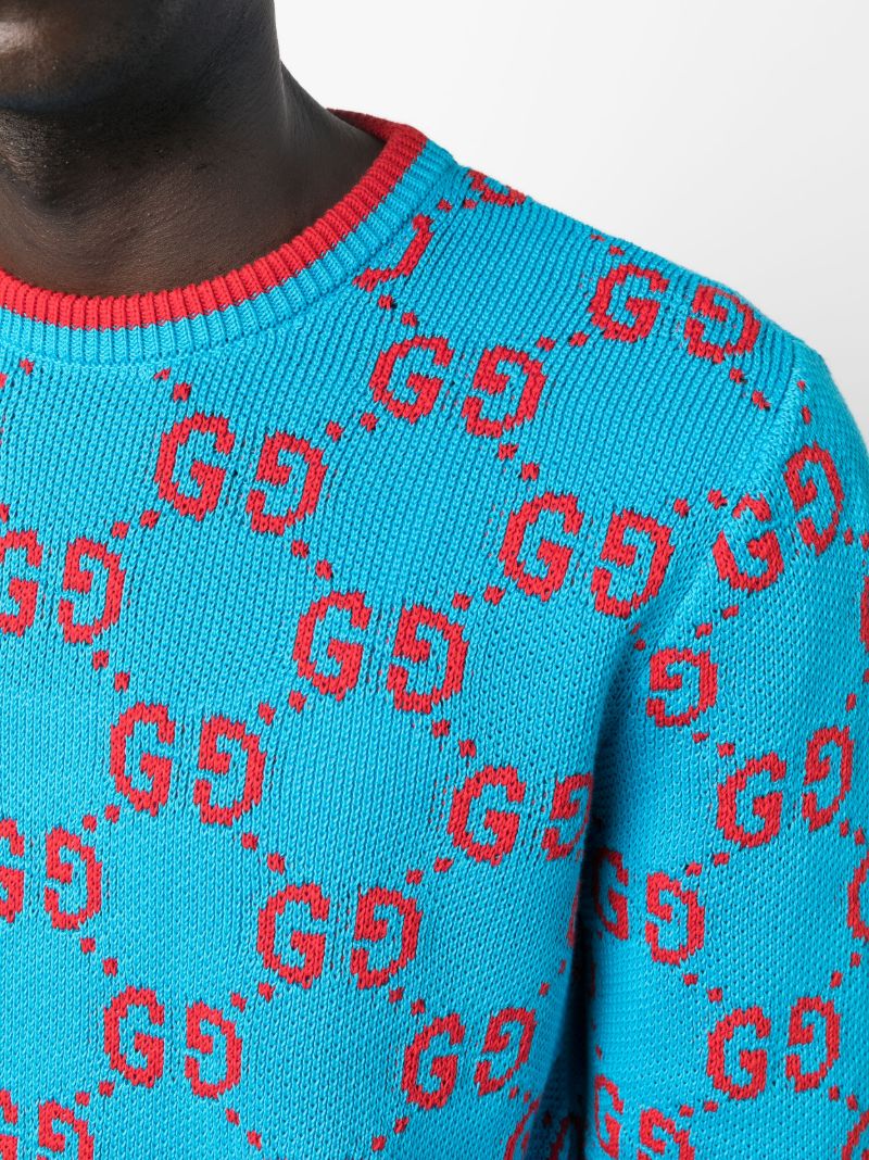Blue Gg Cotton Sweater