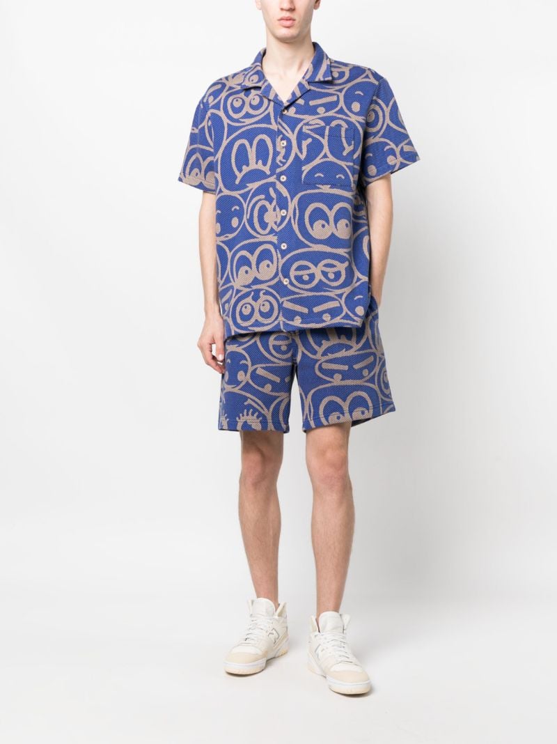 Blue Expression Cotton Bermuda Shorts