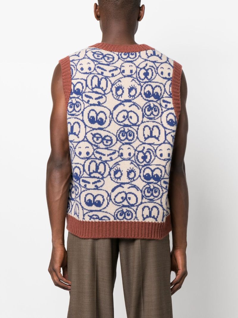 Blue Smiley Face Knitted Vest