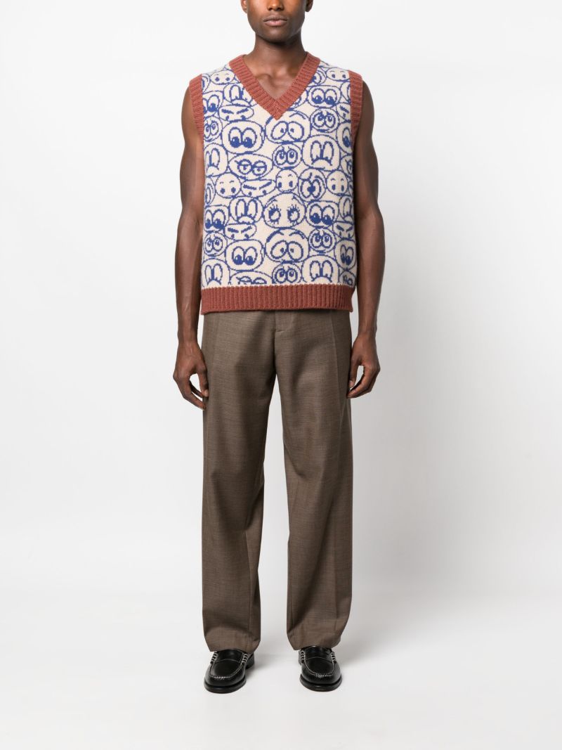 Blue Smiley Face Knitted Vest