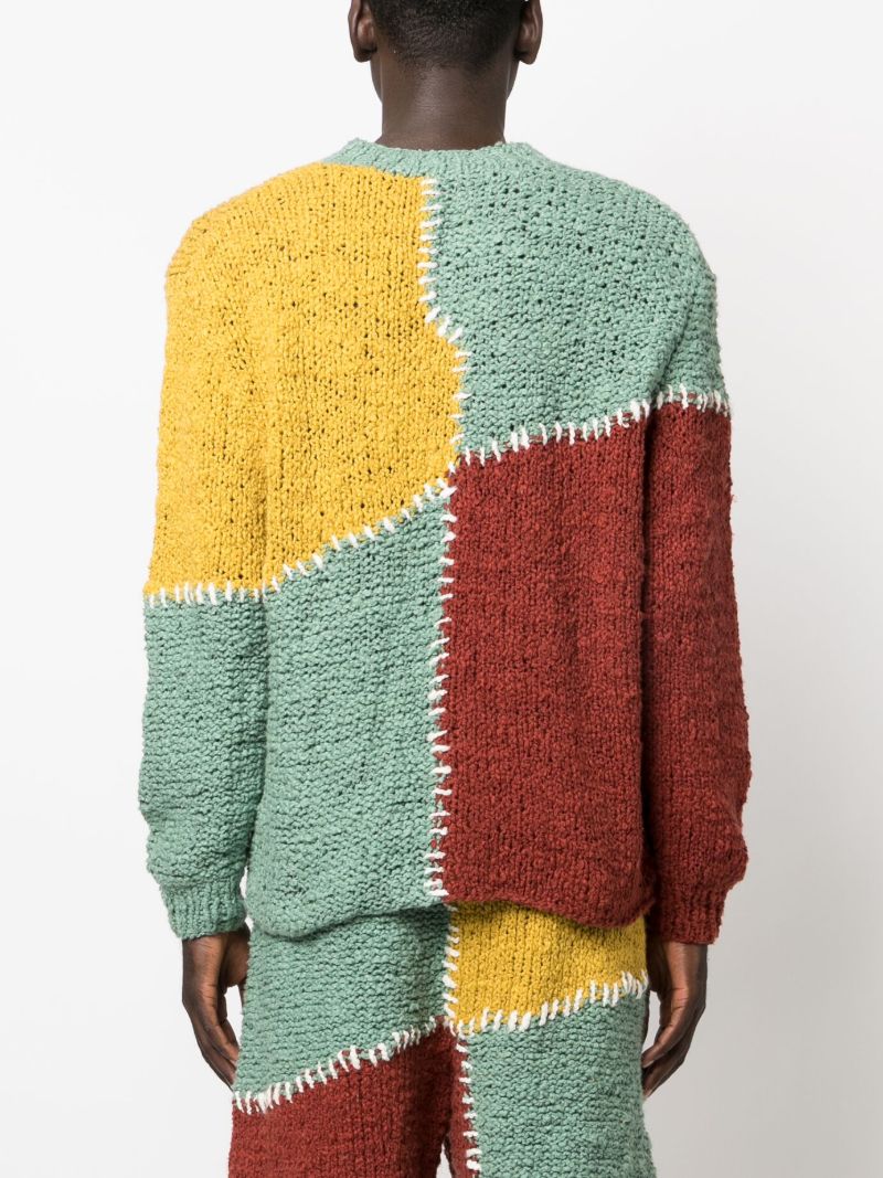 Green Patchwork Organic Cotton Sweater