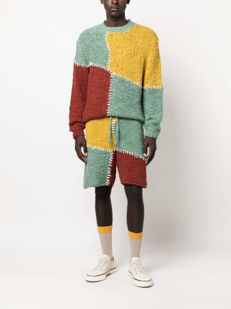 Green Patchwork Organic Cotton Sweater