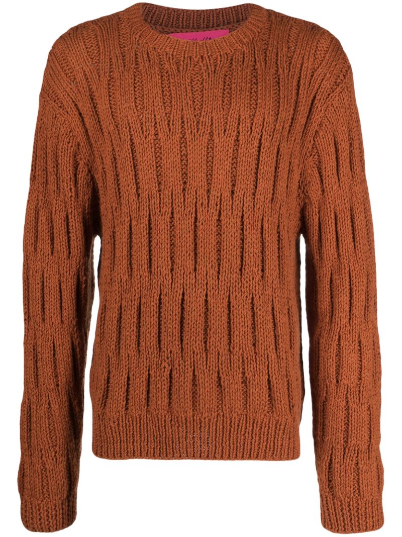 Brown Tide Stitch Organic Cotton Sweater