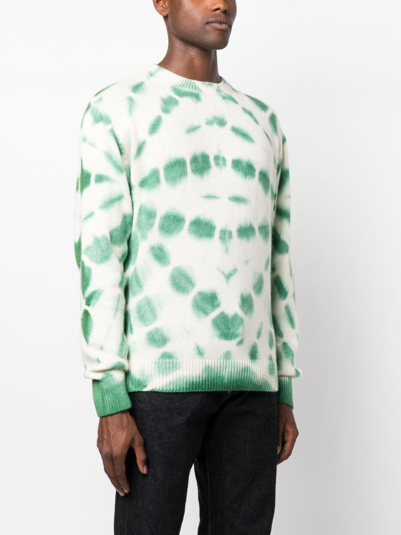 Green Tie-dye Cashmere Sweater