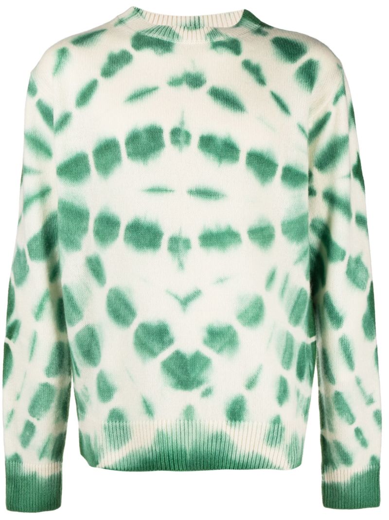 Green Tie-dye Cashmere Sweater