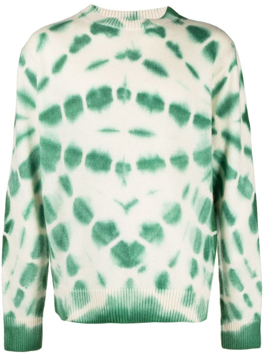 Green Tie-dye Cashmere Sweater
