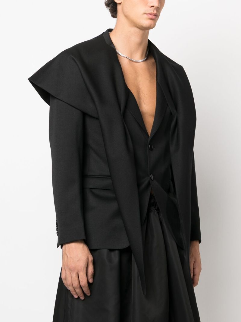 Black Scarf-embellished Blazer