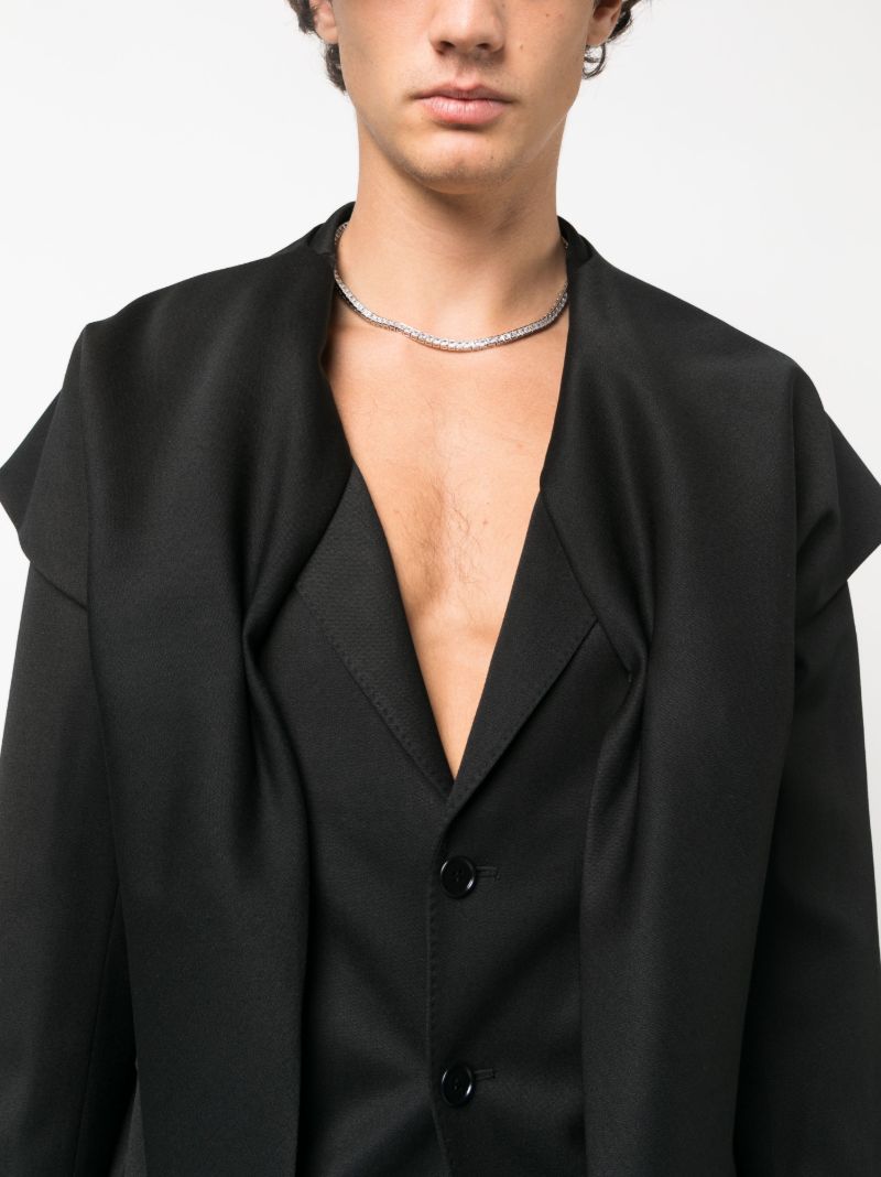 Black Scarf-embellished Blazer