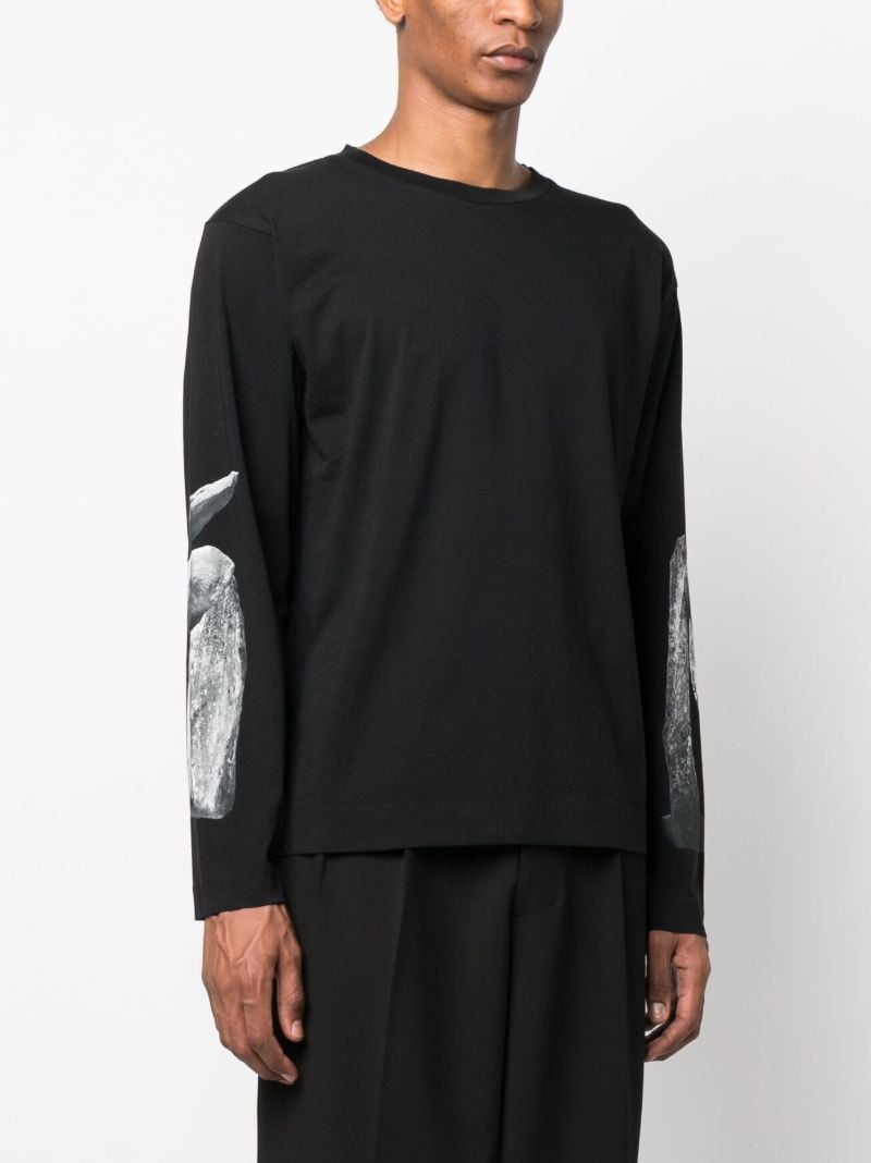 Black Graphic Print Cotton T-shirt