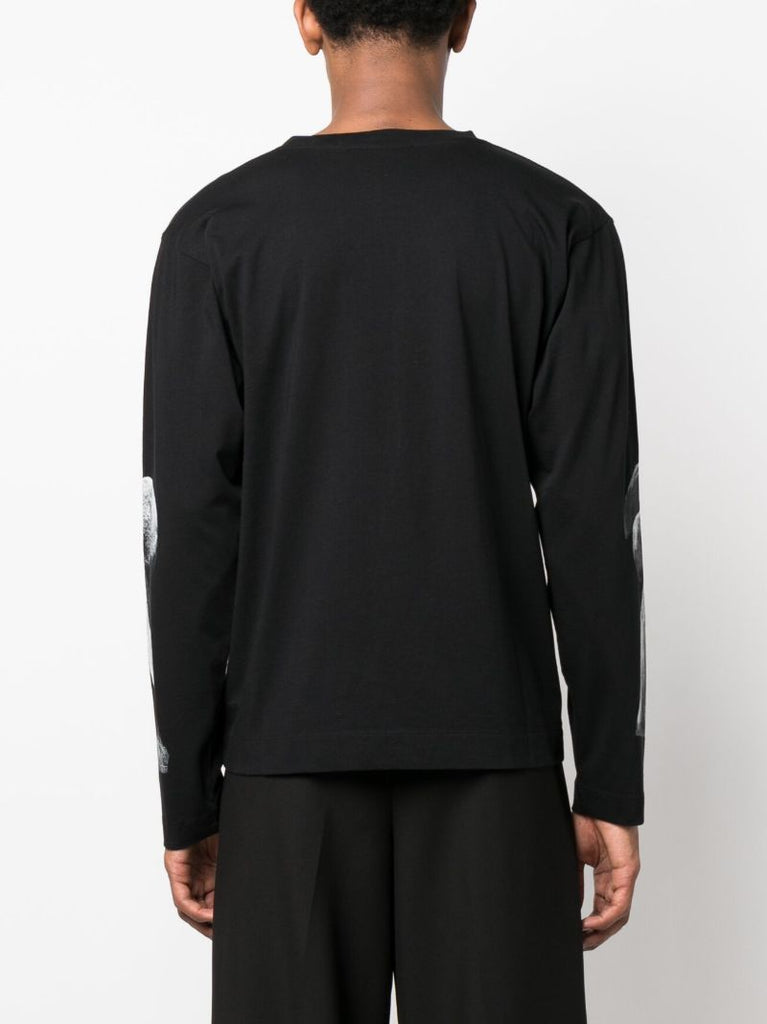 Black Graphic Print Cotton T-shirt