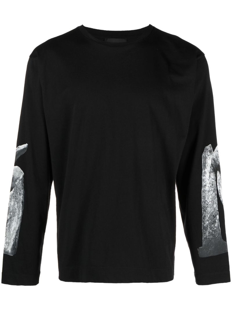 Black Graphic Print Cotton T-shirt