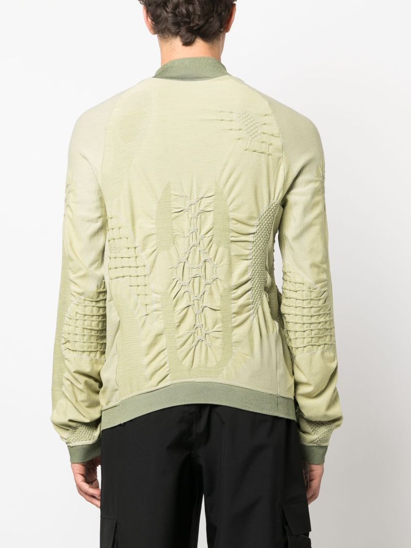 Green Half Zip 3d Knit Sweatshirt