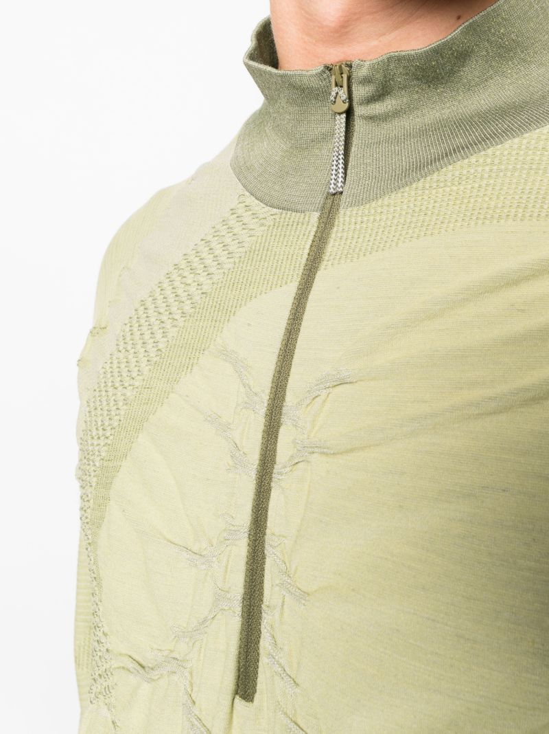 Green Half Zip 3d Knit Sweatshirt
