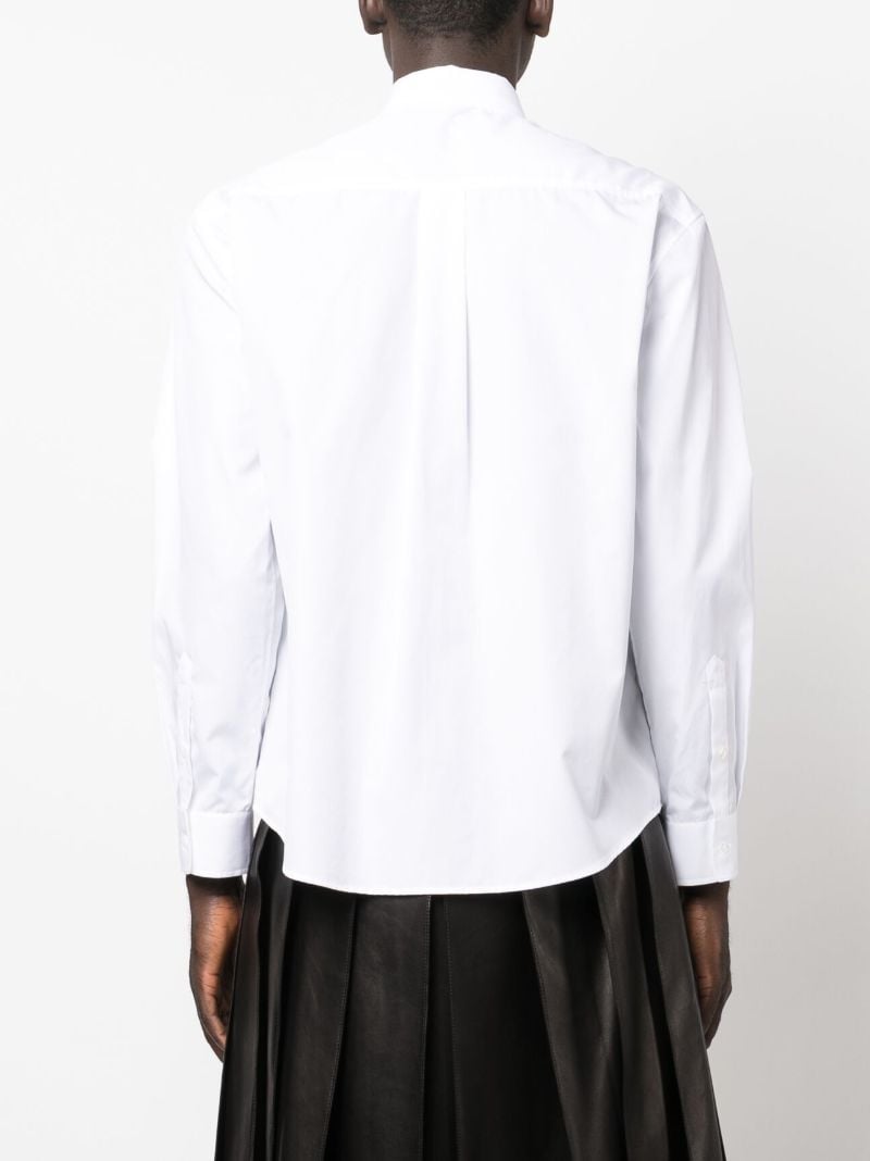 White Floral AppliquÃ_x0083_Â© Cotton Shirt