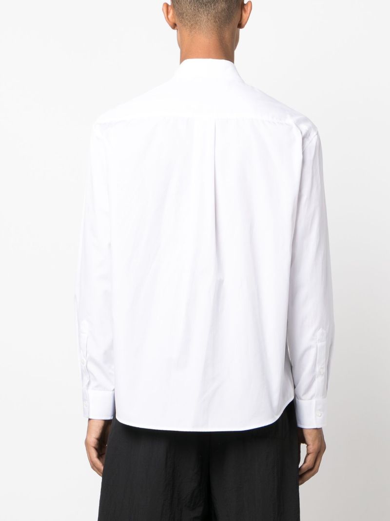 White Crystal-embellished Cotton Shirt