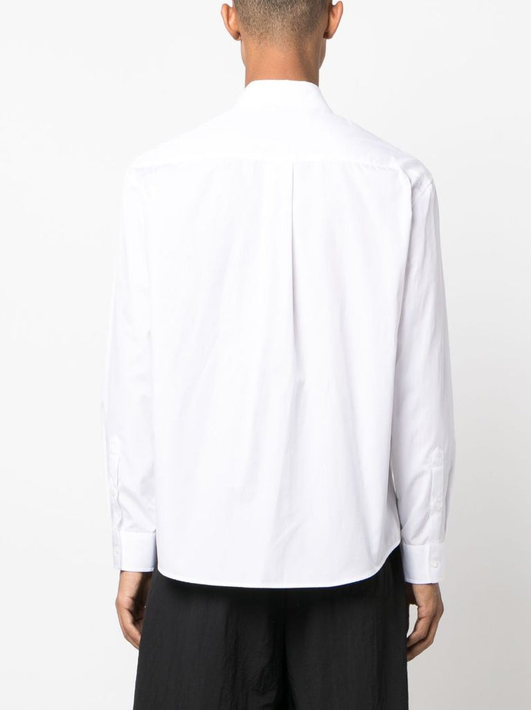 White Crystal-embellished Cotton Shirt
