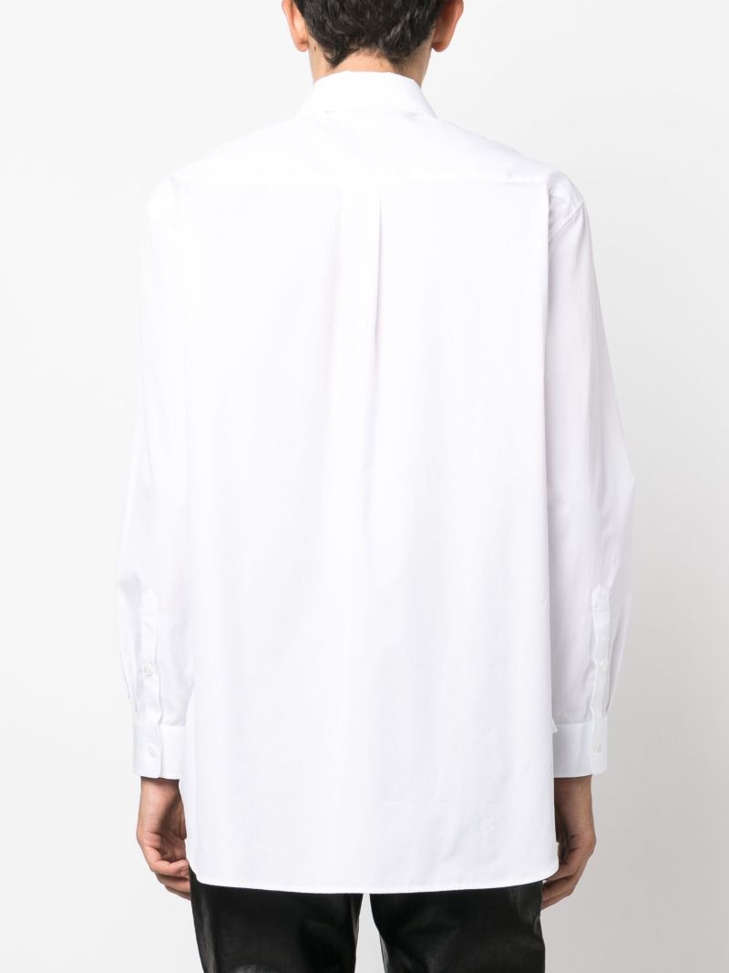 White Graphic-print Cotton Shirt