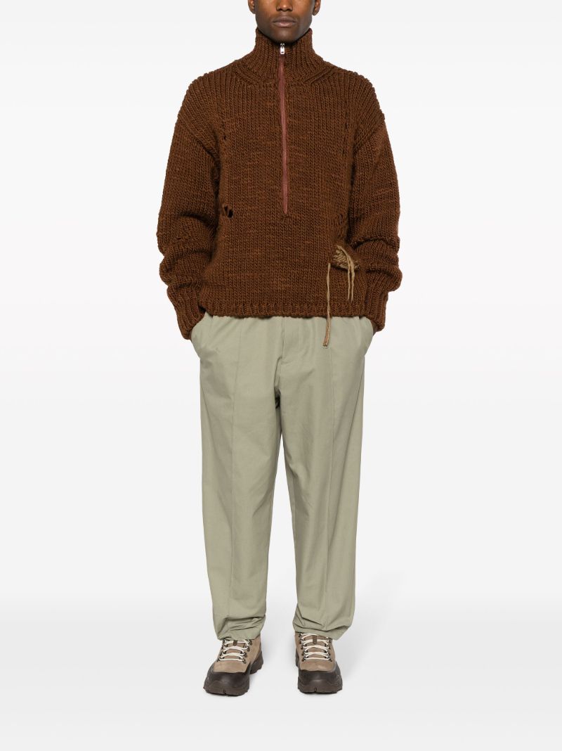 Brown Distressed Wool Sweater