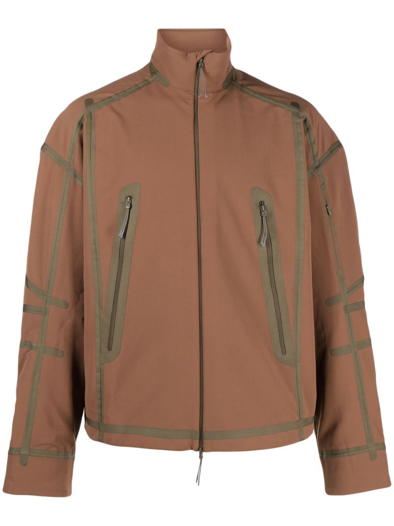 Brown Tape Detailed Hiking Jacket