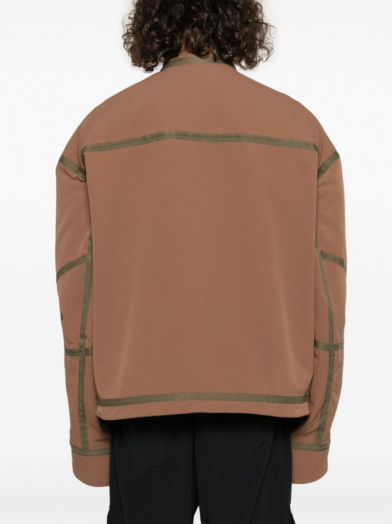 Brown Tape Detailed Hiking Jacket