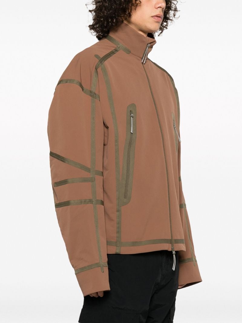 Brown Tape Detailed Hiking Jacket
