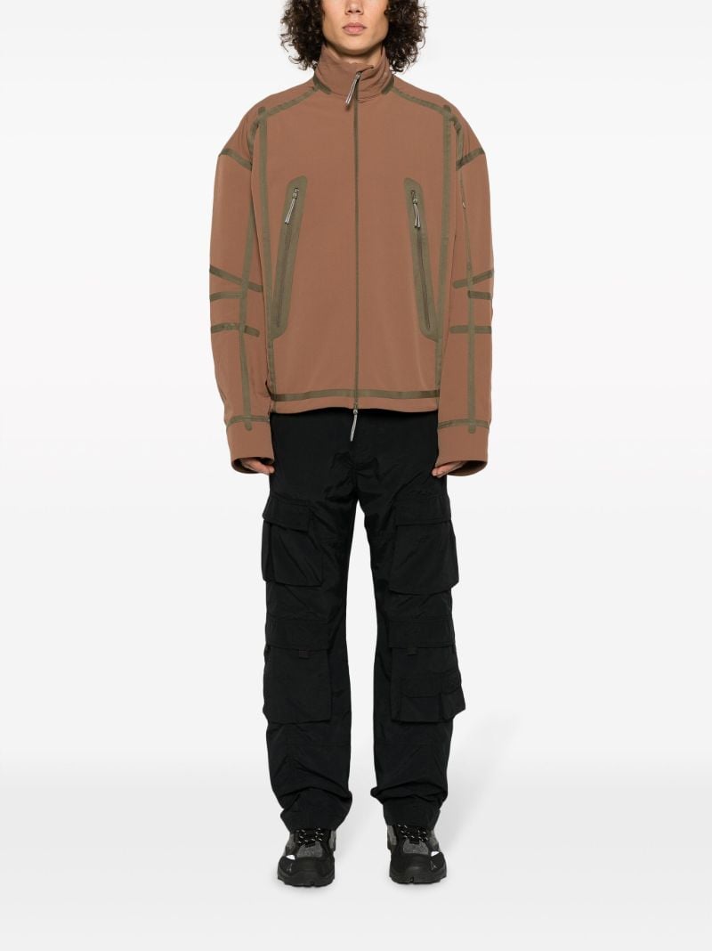 Brown Tape Detailed Hiking Jacket