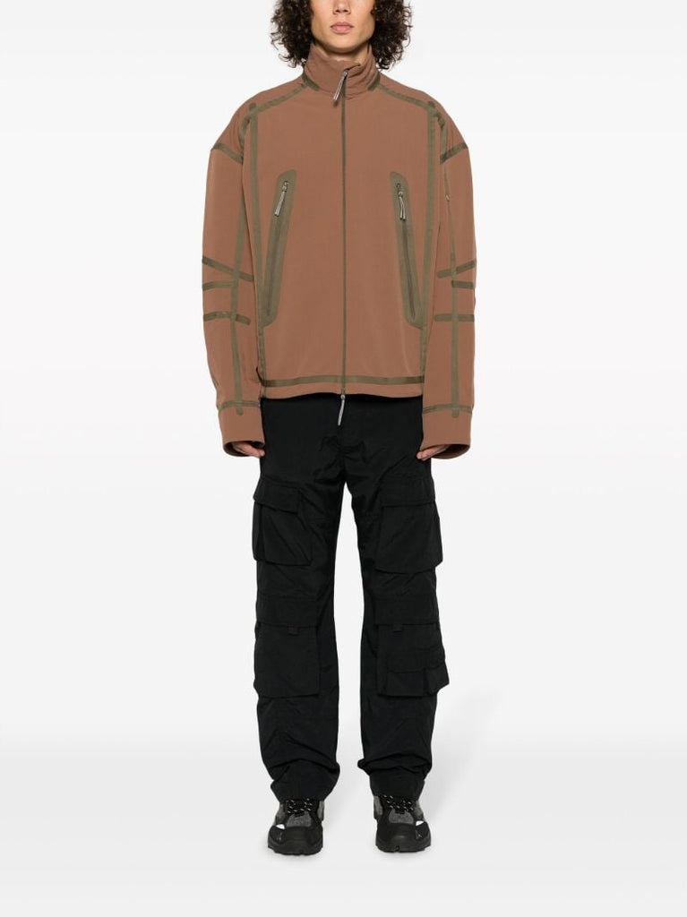 Brown Tape Detailed Hiking Jacket