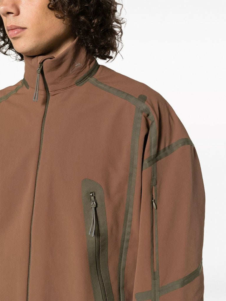 Brown Tape Detailed Hiking Jacket