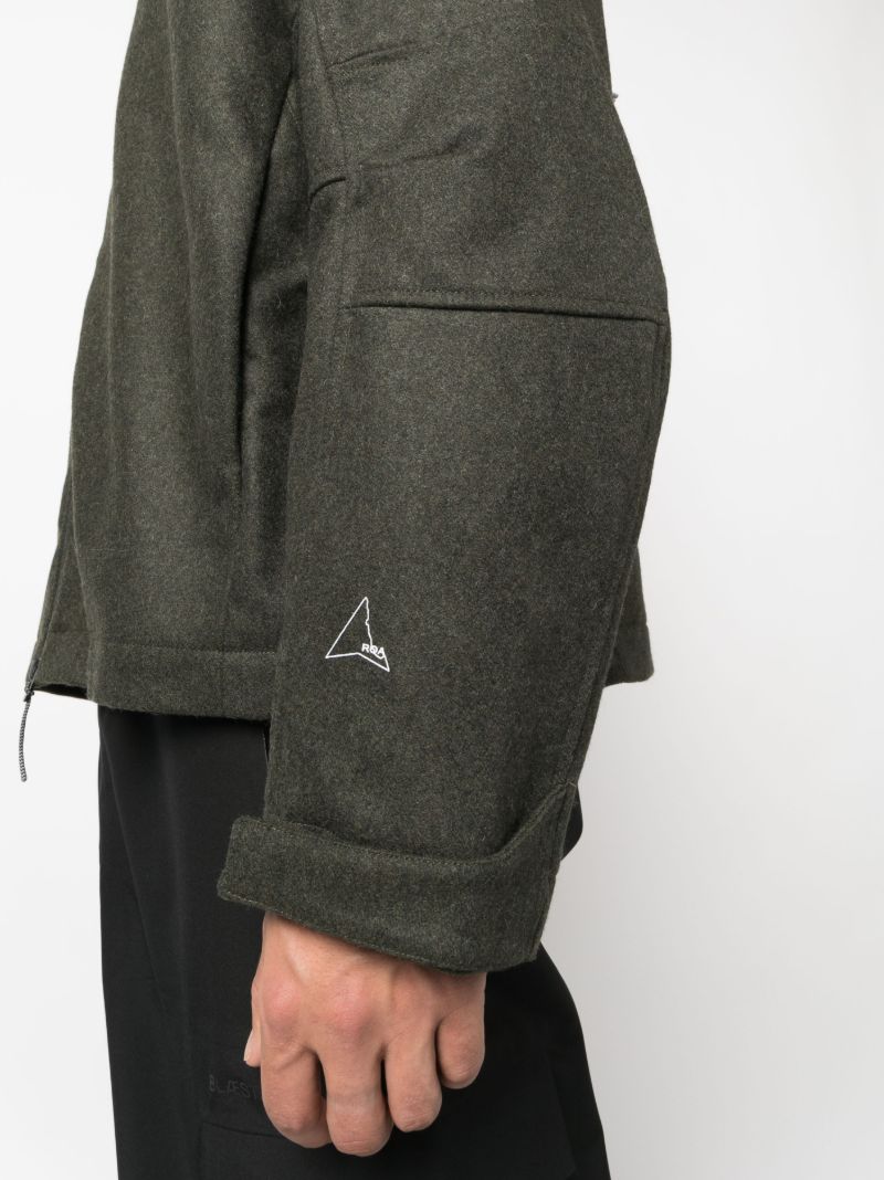 Green Zip Up Shirt Jacket