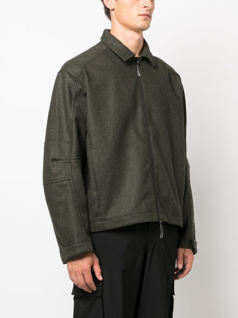 Green Zip Up Shirt Jacket