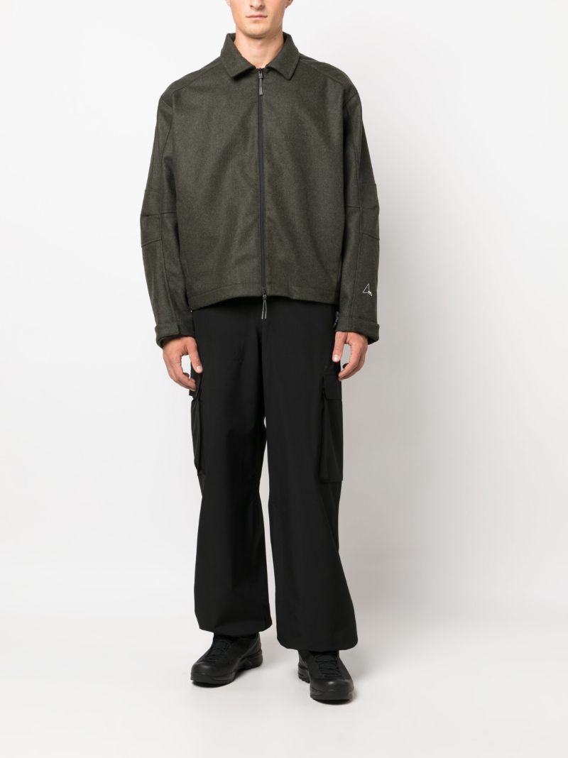 Green Zip Up Shirt Jacket