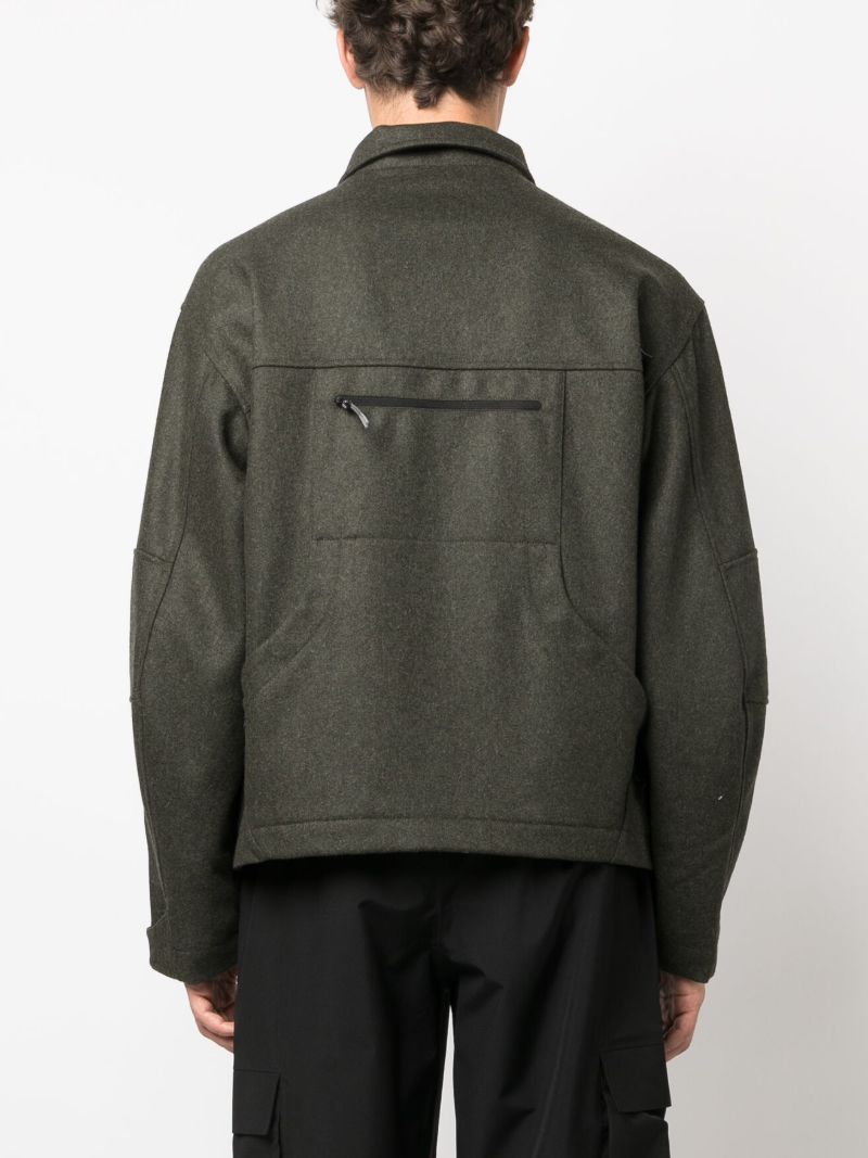 Green Zip Up Shirt Jacket
