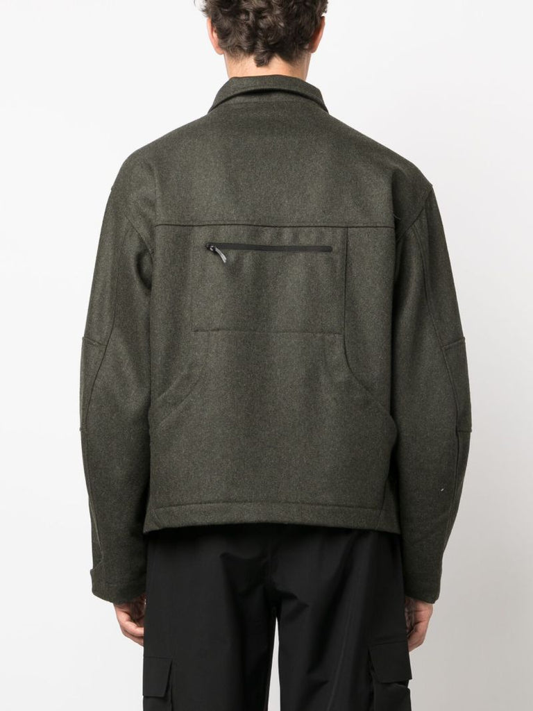 Green Zip Up Shirt Jacket