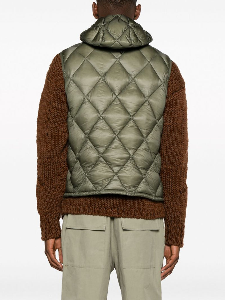 Green Hooded Quilted Gilet